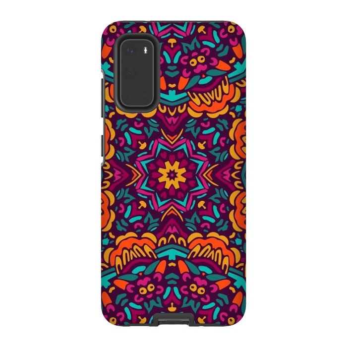 Galaxy S20 StrongFit Tiled Floral Doodle Design by ArtsCase