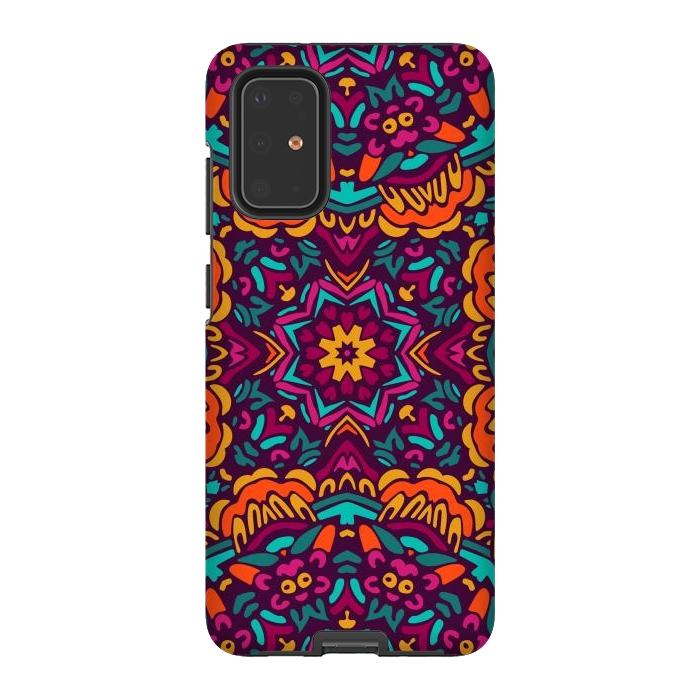 Galaxy S20 Plus StrongFit Tiled Floral Doodle Design by ArtsCase