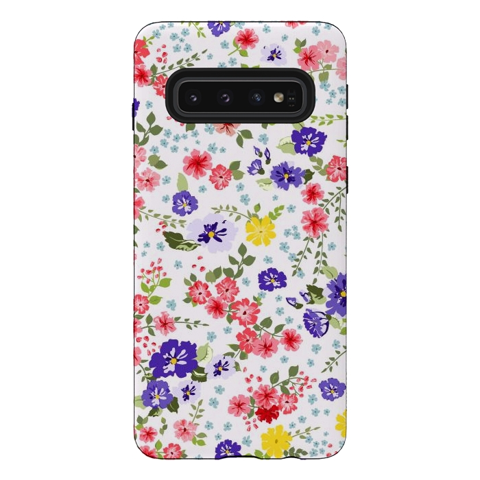Galaxy S10 StrongFit Simple Cute Pattern in Small-Scale Flowers by ArtsCase