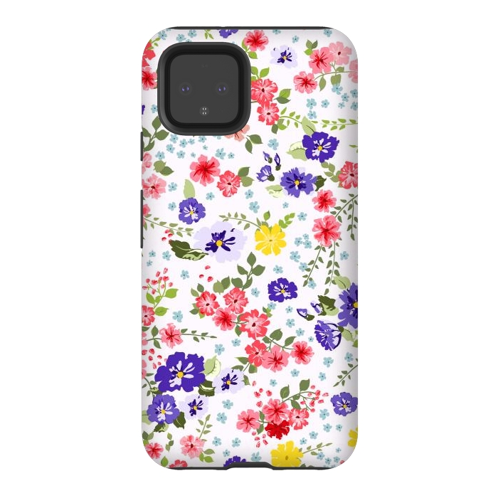 Pixel 4 StrongFit Simple Cute Pattern in Small-Scale Flowers by ArtsCase