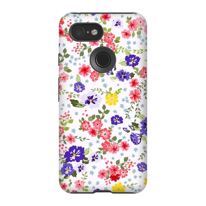 Pixel 3 StrongFit Simple Cute Pattern in Small-Scale Flowers by ArtsCase