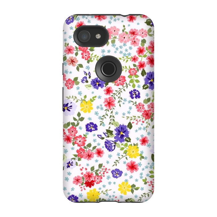 Pixel 3A StrongFit Simple Cute Pattern in Small-Scale Flowers by ArtsCase