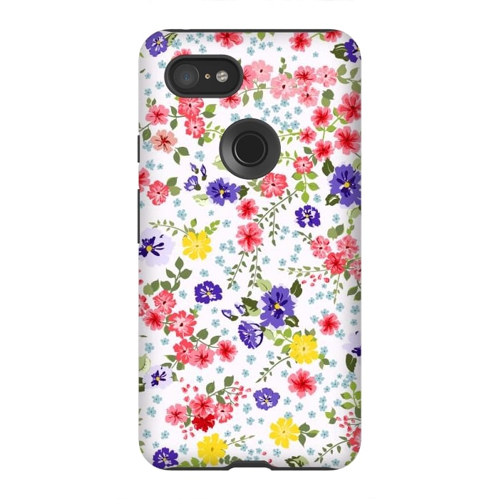 Pixel 3XL StrongFit Simple Cute Pattern in Small-Scale Flowers by ArtsCase