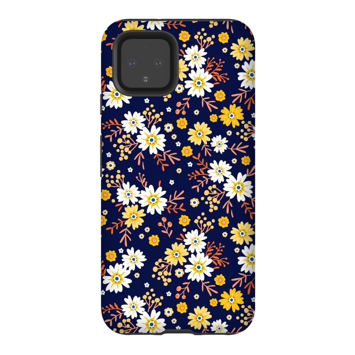 Pixel 4 StrongFit Small Multicoloured Flowers by ArtsCase