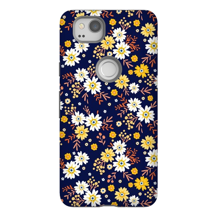 Pixel 2 StrongFit Small Multicoloured Flowers by ArtsCase