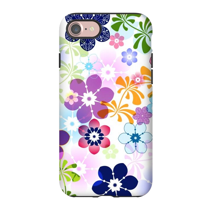 iPhone 7 StrongFit Spring Colorful Seamless Floral Pattern with Transparent Flowers I by ArtsCase