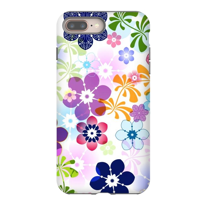 iPhone 7 plus StrongFit Spring Colorful Seamless Floral Pattern with Transparent Flowers I by ArtsCase