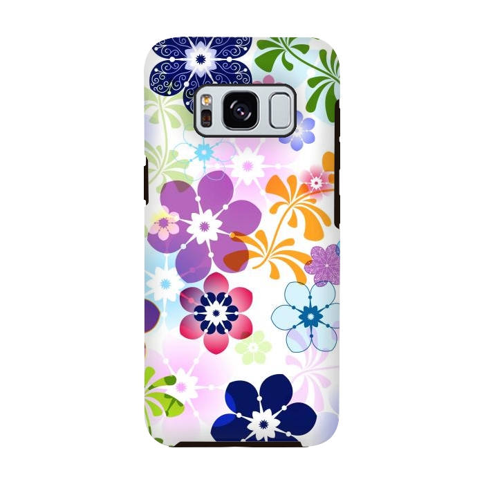 Galaxy S8 StrongFit Spring Colorful Seamless Floral Pattern with Transparent Flowers I by ArtsCase