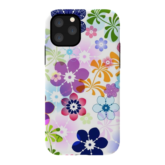 iPhone 11 Pro StrongFit Spring Colorful Seamless Floral Pattern with Transparent Flowers I by ArtsCase