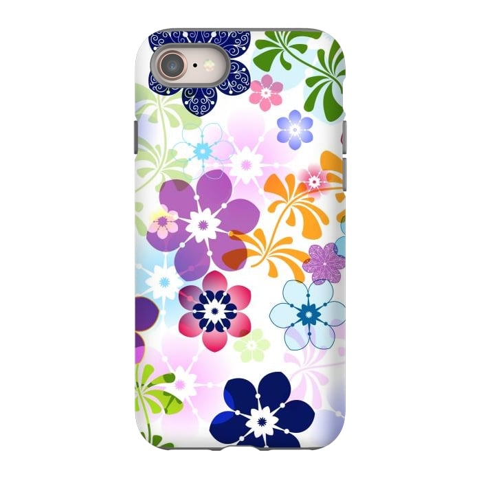 iPhone SE StrongFit Spring Colorful Seamless Floral Pattern with Transparent Flowers I by ArtsCase