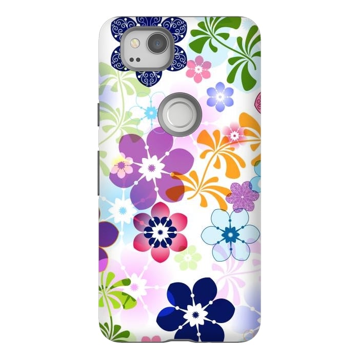 Pixel 2 StrongFit Spring Colorful Seamless Floral Pattern with Transparent Flowers I by ArtsCase
