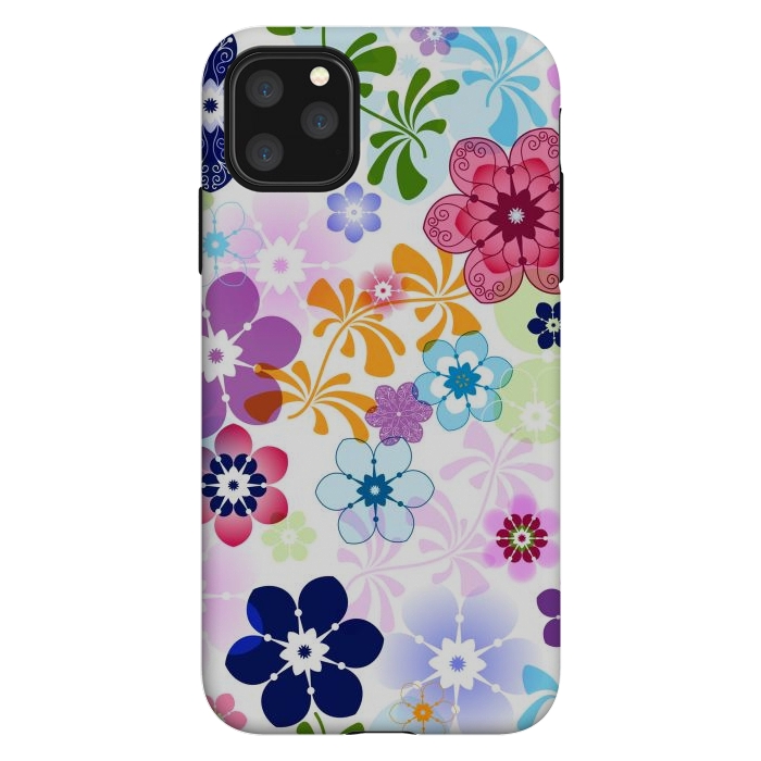 iPhone 11 Pro Max StrongFit Spring Colorful Seamless Floral Pattern with Transparent Flowers I by ArtsCase