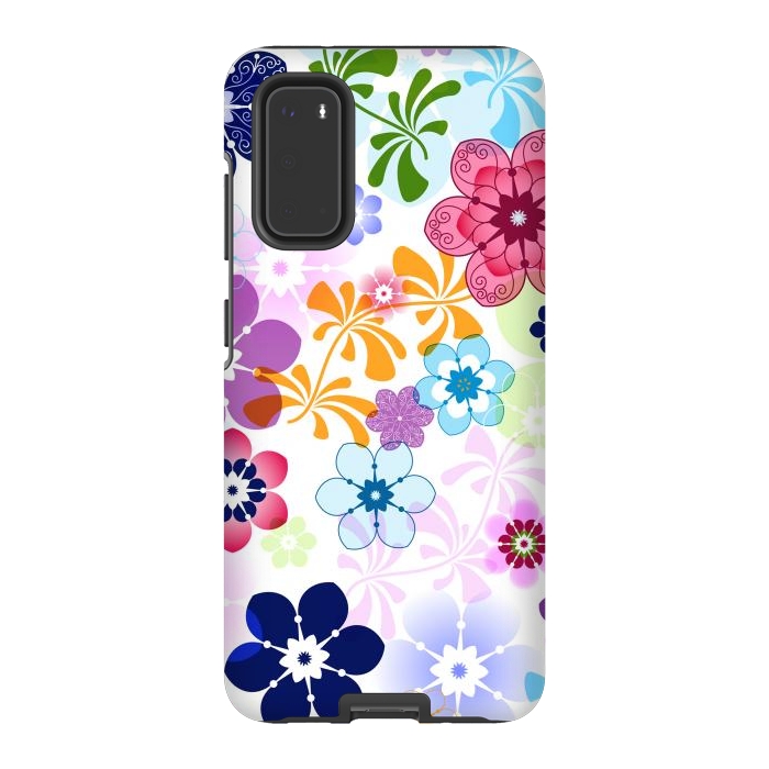 Galaxy S20 StrongFit Spring Colorful Seamless Floral Pattern with Transparent Flowers I by ArtsCase