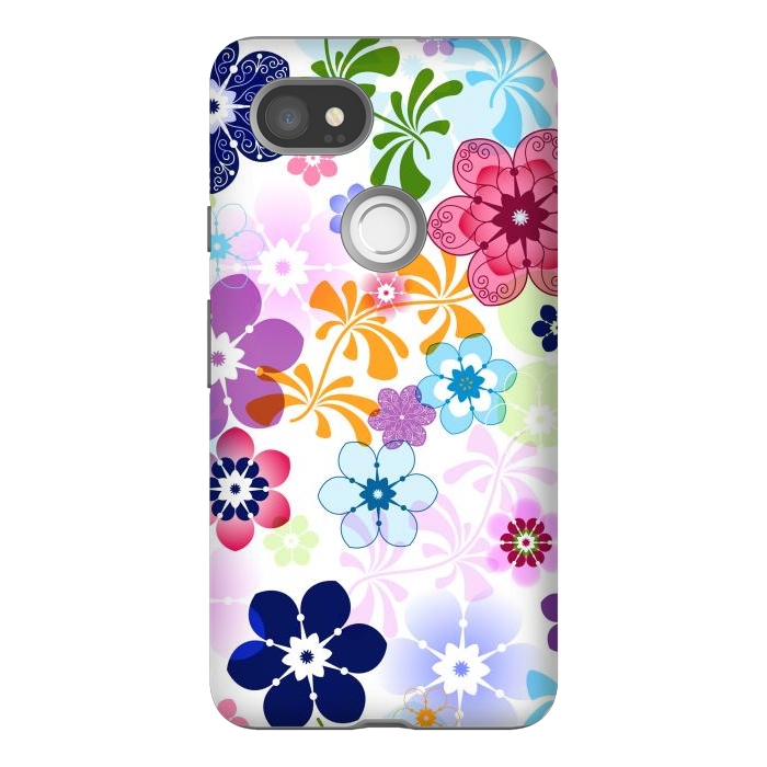 Pixel 2XL StrongFit Spring Colorful Seamless Floral Pattern with Transparent Flowers I by ArtsCase