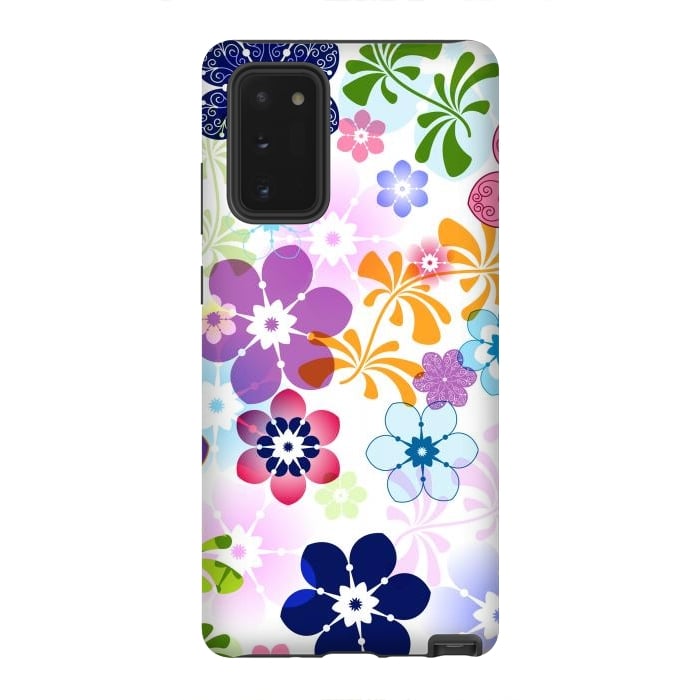 Galaxy Note 20 StrongFit Spring Colorful Seamless Floral Pattern with Transparent Flowers I by ArtsCase