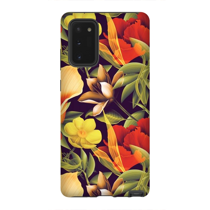 Galaxy Note 20 StrongFit Seamless Tropical Flower Plant and Leaf Pattern by ArtsCase