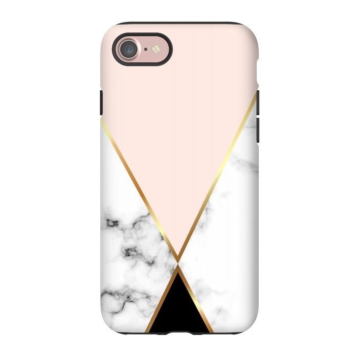 iPhone 7 StrongFit Vector Marble Geometric Background with Black and Gold Triangles by ArtsCase