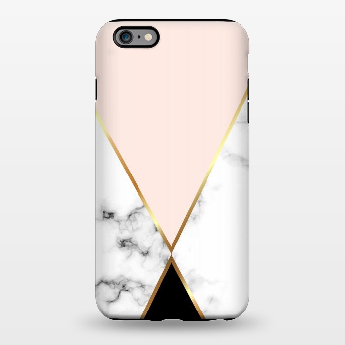 iPhone 6/6s plus StrongFit Vector Marble Geometric Background with Black and Gold Triangles by ArtsCase