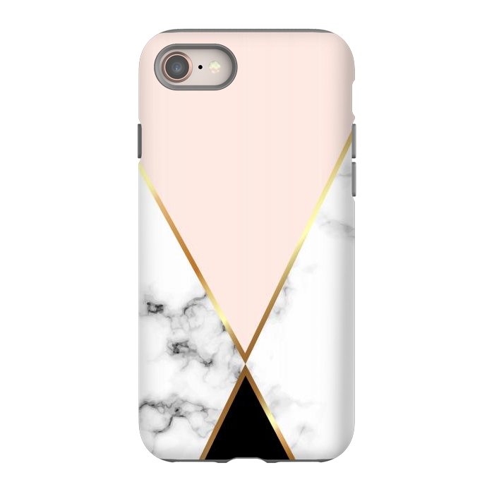 iPhone 8 StrongFit Vector Marble Geometric Background with Black and Gold Triangles by ArtsCase