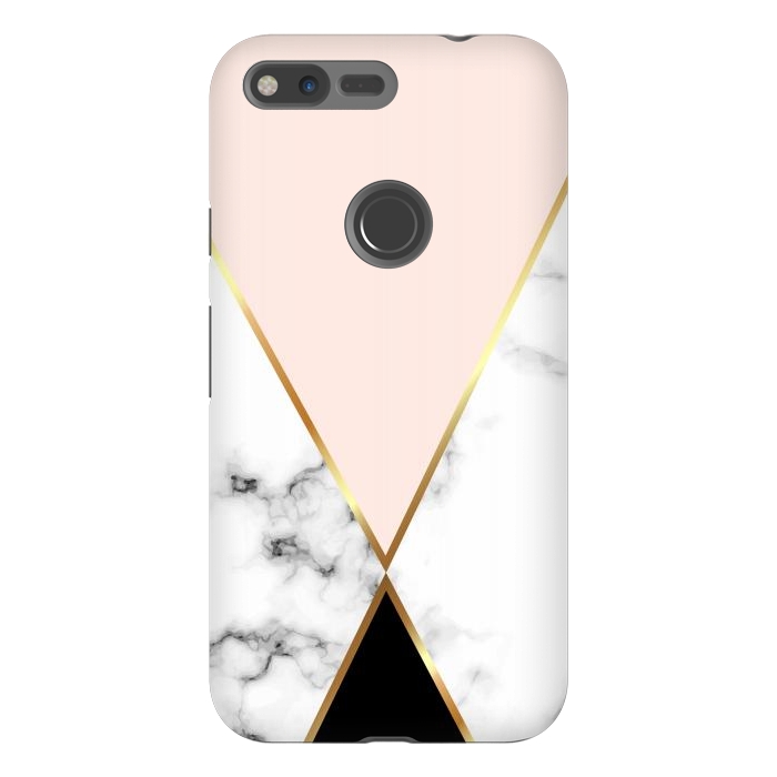 Pixel XL StrongFit Vector Marble Geometric Background with Black and Gold Triangles by ArtsCase