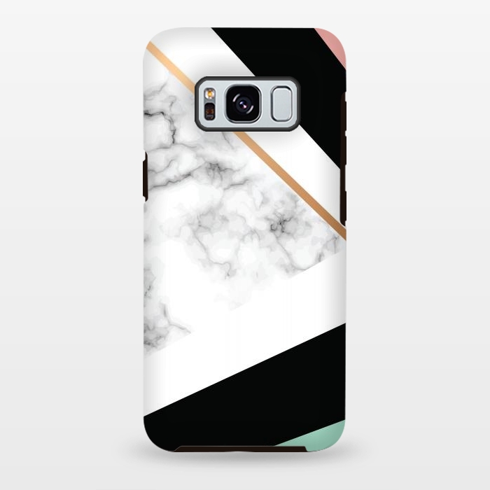 Galaxy S8 plus StrongFit Vector Marble Texture Design with Golden Geometric Lines by ArtsCase