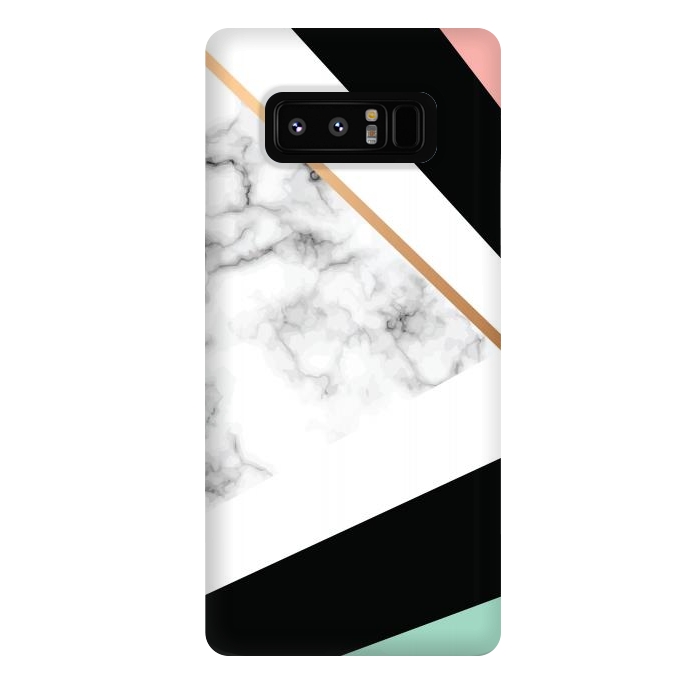 Galaxy Note 8 StrongFit Vector Marble Texture Design with Golden Geometric Lines by ArtsCase