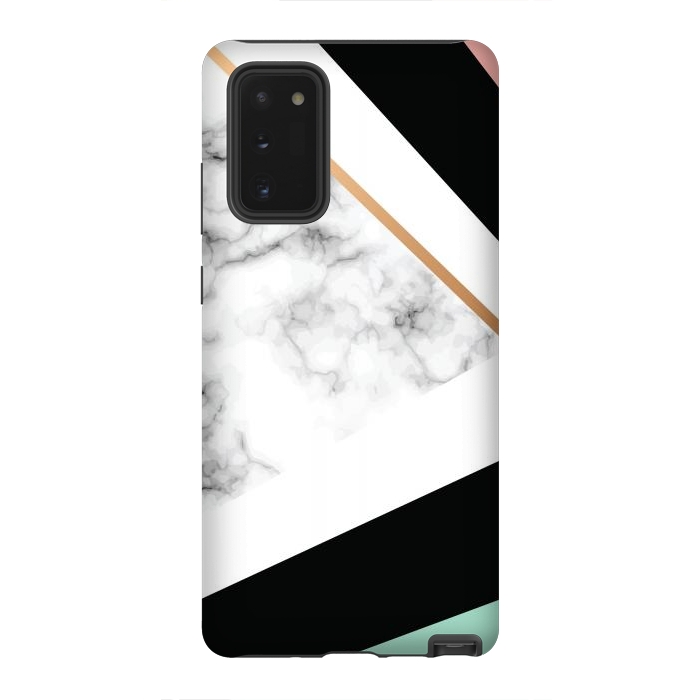 Galaxy Note 20 StrongFit Vector Marble Texture Design with Golden Geometric Lines by ArtsCase