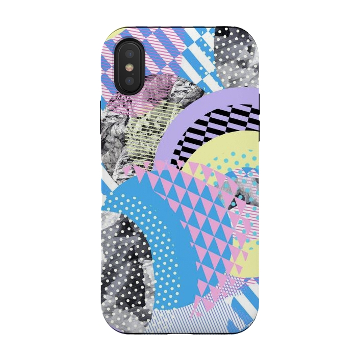 iPhone Xs / X StrongFit Multicoloured playful pop-art collage by Oana 