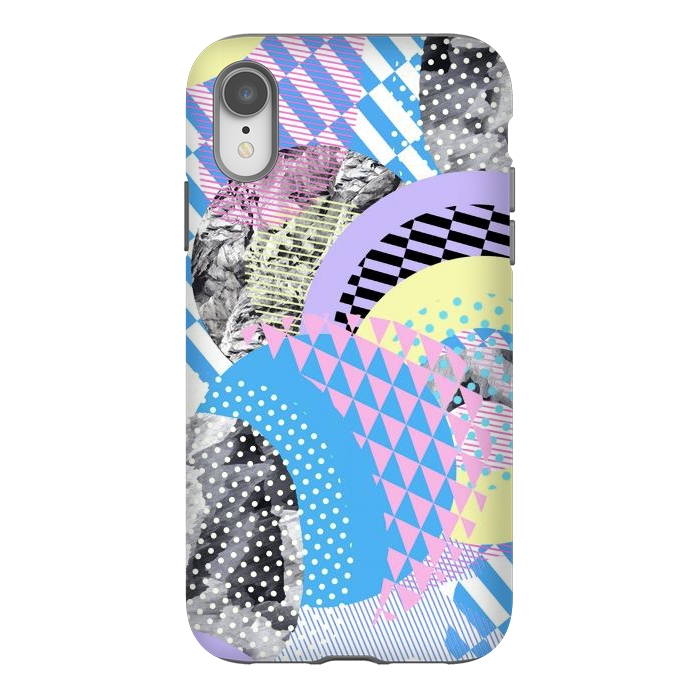iPhone Xr StrongFit Multicoloured playful pop-art collage by Oana 