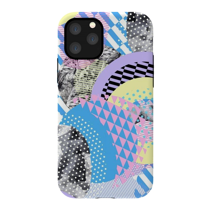 iPhone 11 Pro StrongFit Multicoloured playful pop-art collage by Oana 