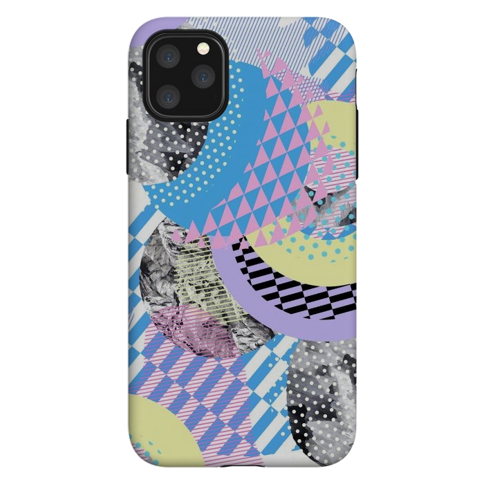 iPhone 11 Pro Max StrongFit Multicoloured playful pop-art collage by Oana 