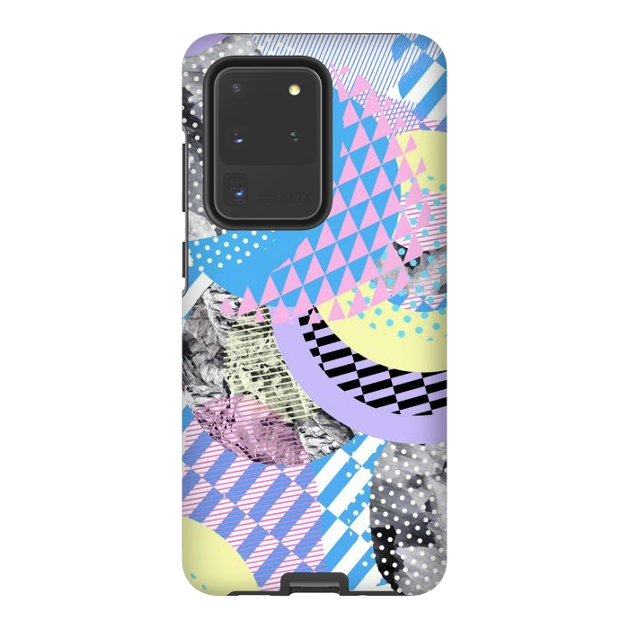 Galaxy S20 Ultra StrongFit Multicoloured playful pop-art collage by Oana 