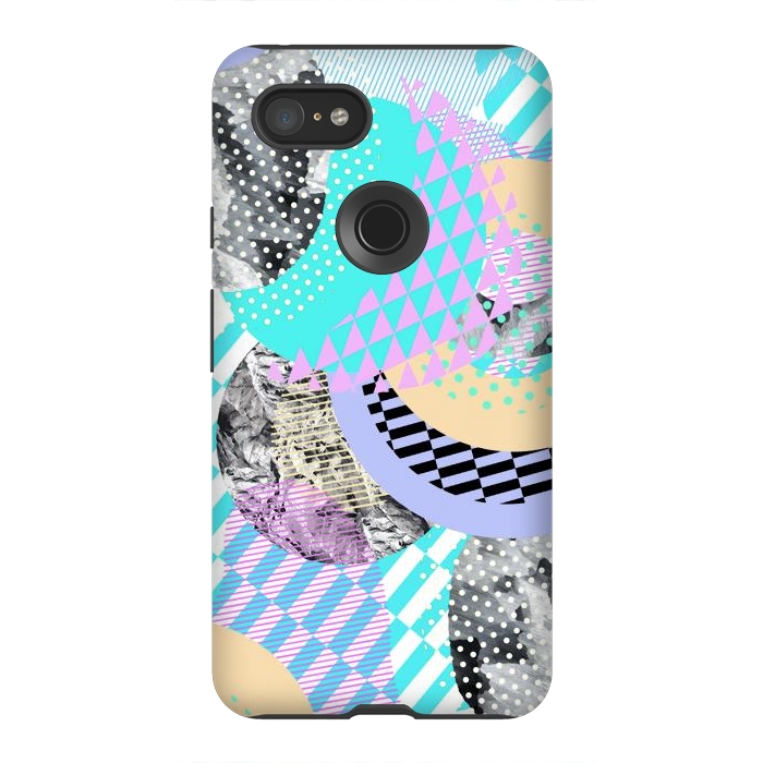 Pixel 3XL StrongFit Colorful graphic pop-art collage by Oana 
