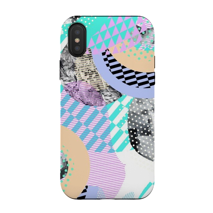 iPhone Xs / X StrongFit Colorful graphic pop-art collage by Oana 