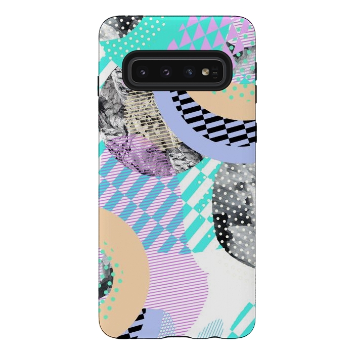 Galaxy S10 StrongFit Colorful graphic pop-art collage by Oana 