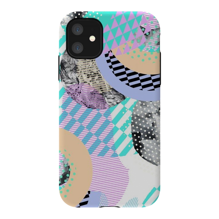 iPhone 11 StrongFit Colorful graphic pop-art collage by Oana 