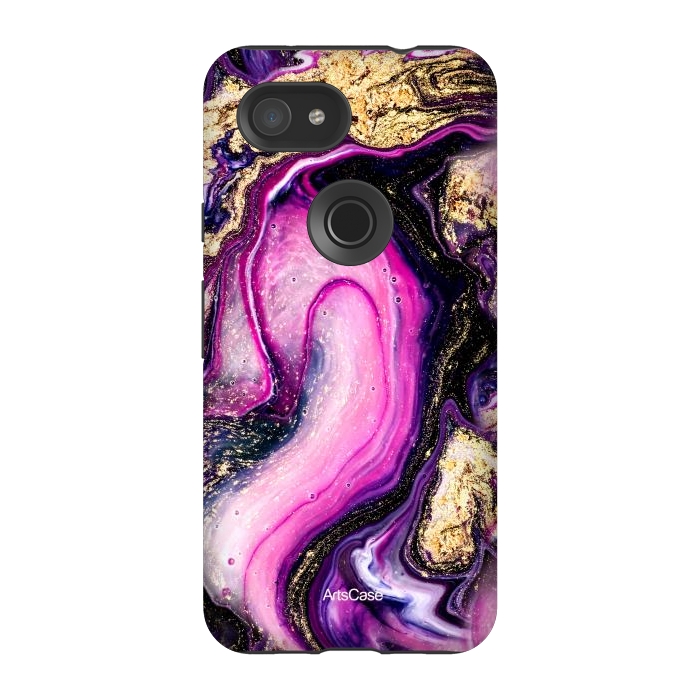 Pixel 3A StrongFit Violet Marble Design Pattern by ArtsCase