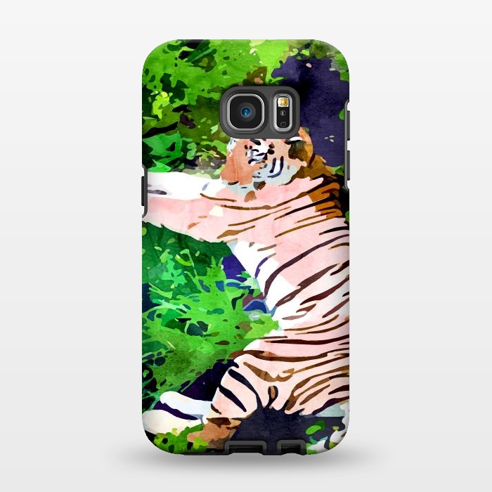 Galaxy S7 EDGE StrongFit Blush Tiger by Uma Prabhakar Gokhale