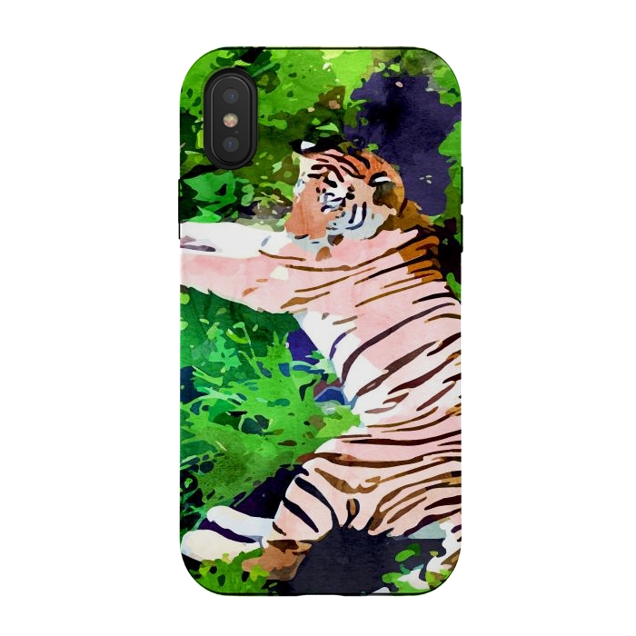 iPhone Xs / X StrongFit Blush Tiger by Uma Prabhakar Gokhale