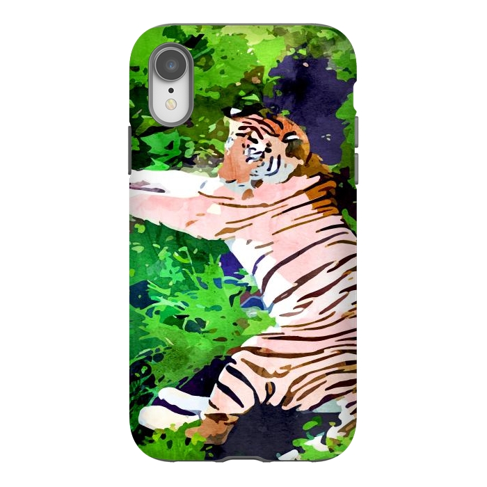 iPhone Xr StrongFit Blush Tiger by Uma Prabhakar Gokhale