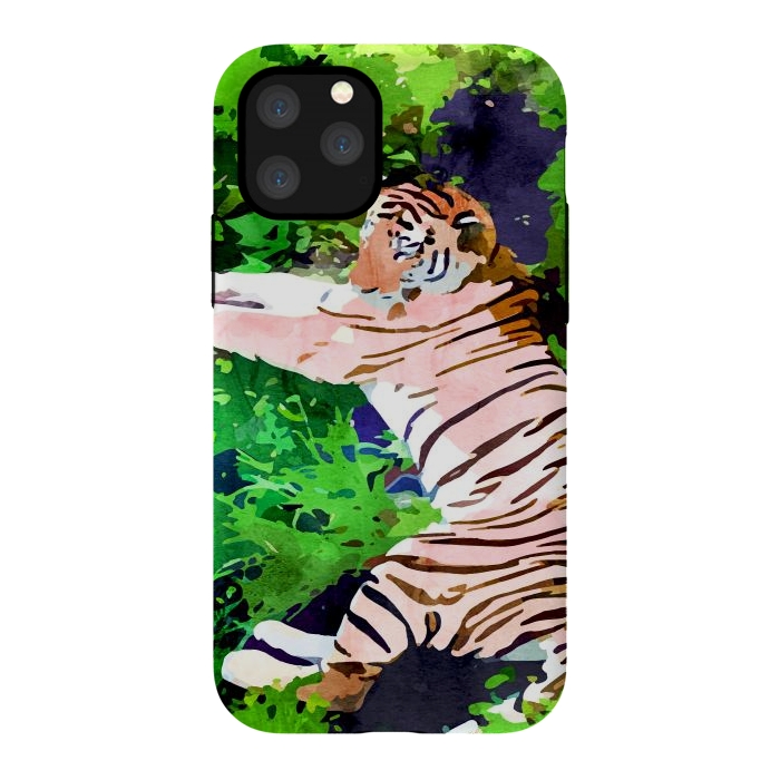 iPhone 11 Pro StrongFit Blush Tiger by Uma Prabhakar Gokhale