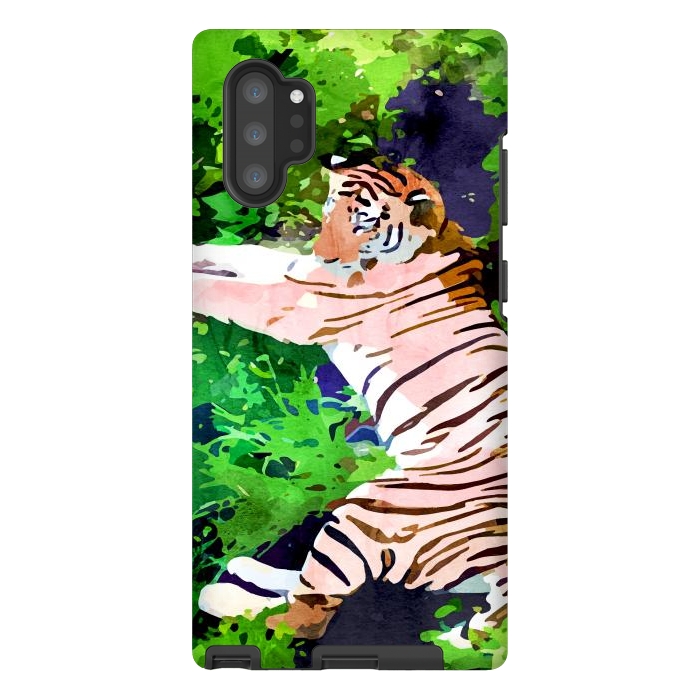 Galaxy Note 10 plus StrongFit Blush Tiger by Uma Prabhakar Gokhale