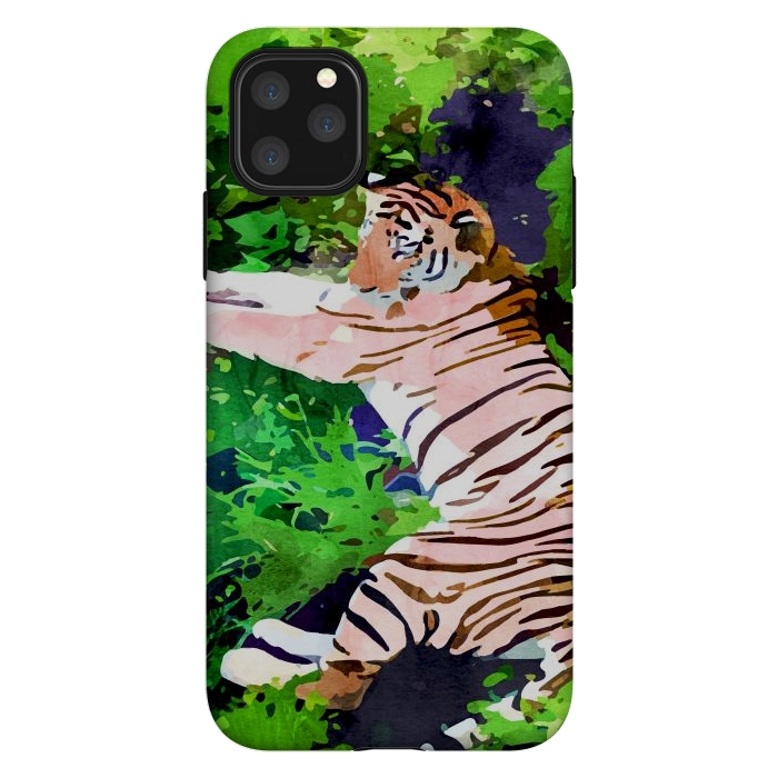 iPhone 11 Pro Max StrongFit Blush Tiger by Uma Prabhakar Gokhale