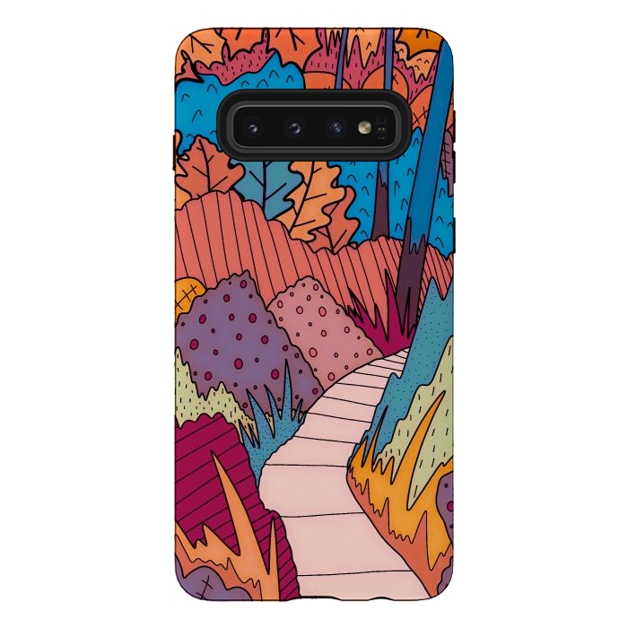 Galaxy S10 StrongFit An autumn path by Steve Wade (Swade)