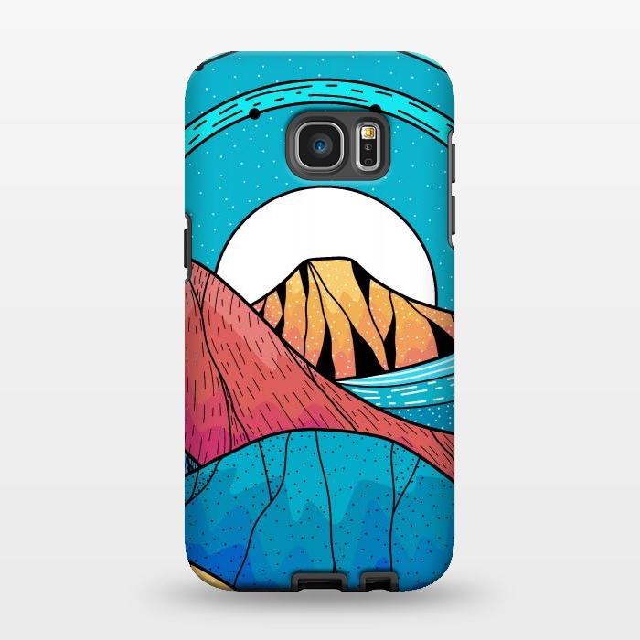 Galaxy S7 EDGE StrongFit Blue sea hills by Steve Wade (Swade)