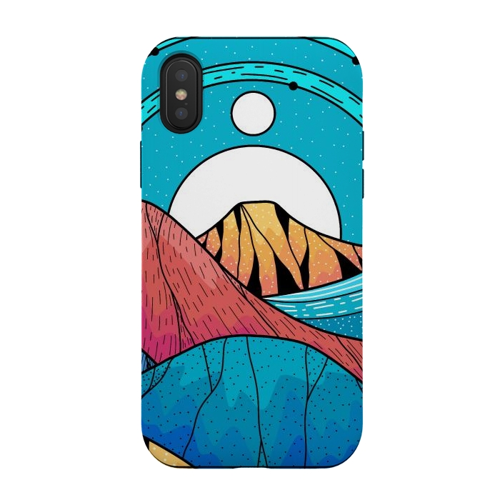 iPhone Xs / X StrongFit Blue sea hills by Steve Wade (Swade)