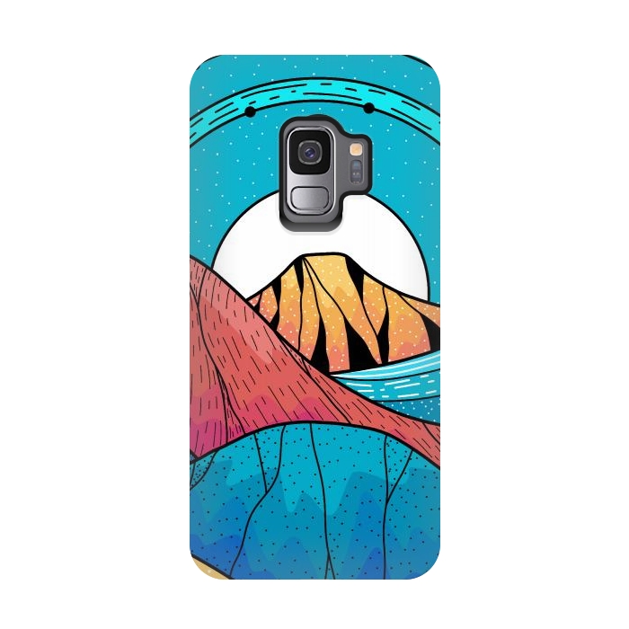 Galaxy S9 StrongFit Blue sea hills by Steve Wade (Swade)