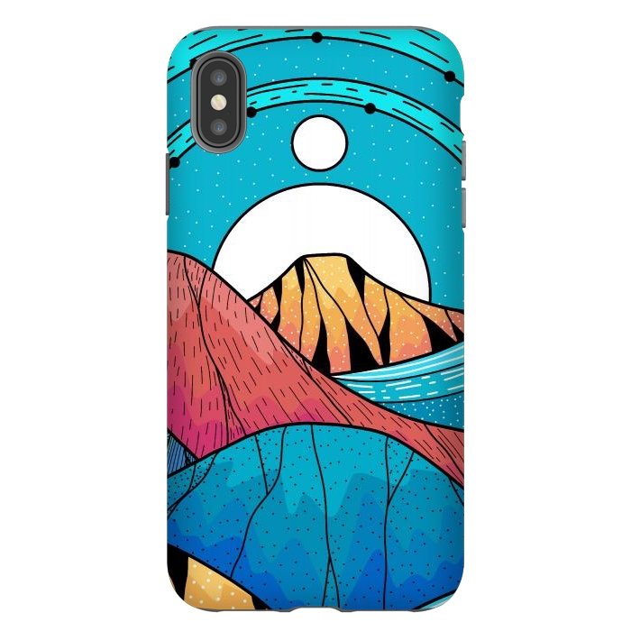 iPhone Xs Max StrongFit Blue sea hills by Steve Wade (Swade)