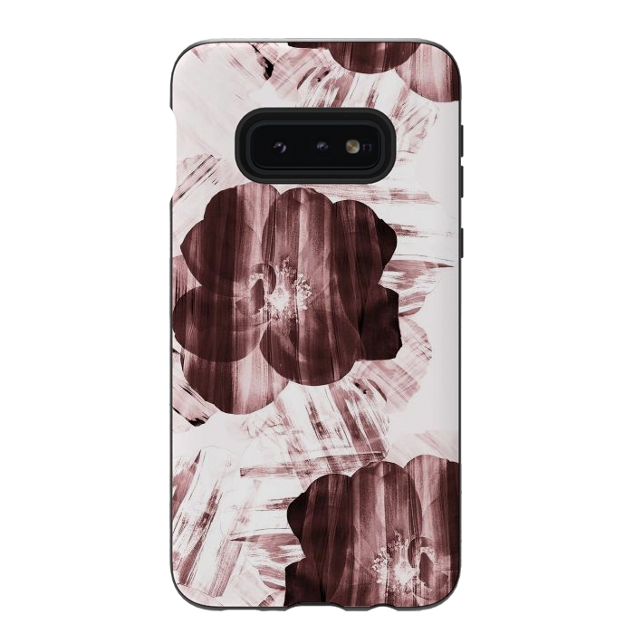 Galaxy S10e StrongFit Brushed dark pink rose petals by Oana 