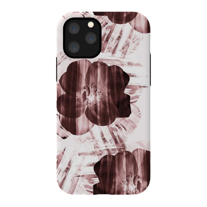 iPhone 11 Pro StrongFit Brushed dark pink rose petals by Oana 